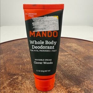 Mando Whole Body Deodorant Clover Woods 2.2oz Invisible Cream Aluminum Free
